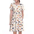 thumbnail image 1 of Fotbe Robe Motif Animaux Sud-Américains Décontractée Mode Femme Manches Courtes Robe Maxi Robe T-Shirt Rayée Longue à Blocs de Couleur, 1 of 6
