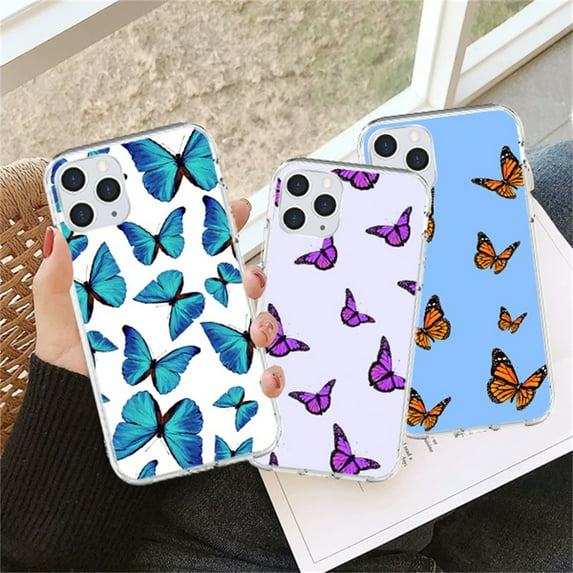 Colorful Butterfly Case for iPhone 13 Pro 12 Mini 11 13 Pro Max X XR XS 7 8 Plus 6 6S Soft TPU Case