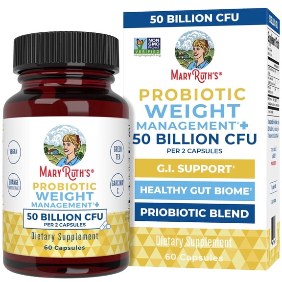 MaryRuth's Probiotic Weight Management Supplement with Garcinia, Morosil, Vegan, Dairy-Free, Adults, Unisex, 60 Count,