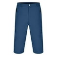 thumbnail image 3 of Men's Shorts Below The Knee Lightweight Walking Seven Point Belt Pocket Cargo Exercise Fishing Short Pants for Men Blue, 3 of 4