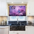 thumbnail image 5 of GZHJMY Purple Flowers and Butterflie Half Window Tier Curtains 24 Inch Blackout Thermal Insulating Kitchen Linen Tier Curtains for Kitchen,Bathroom,Cafe, 5 of 7