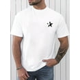thumbnail image 1 of Star Print Men's Round Neck Short Sleeve Fashion Slim Fit T-Shirt Top For Spring Summer Holiday Tee For Adult, Men, Women, Teen, Teenager, Adolescent, Youth, 1 of 5