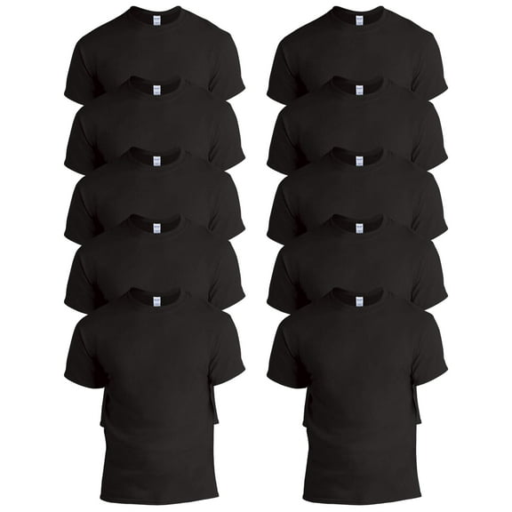 Gildan Men's Heavy Cotton T-Shirt, Style G5000, Multipack, Black 10-Pack, X-Large