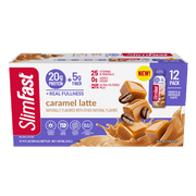 SlimFast High Protein 20g Energy Ready To Drink Meal Replacement Shake Coffee House Caramel Latte, 11oz, 12ct