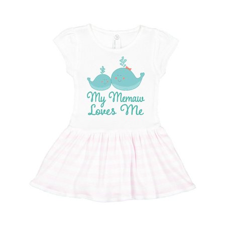

Inktastic Memaw Loves Me Grandchild Whale Gift Toddler Girl Dress