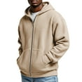 thumbnail image 2 of Dolkfu Mens Hoodie Waffle Zip Up Sweatshirts Hooded Long Sleeve Plus Size Men Shirts 3X, 2 of 8