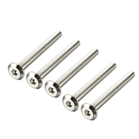 M6x60mm Hex Screws Bolts Carbon Steel Nickel Plated 5 Pack