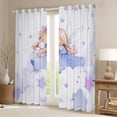 thumbnail image 2 of Castle Fairy Kids Children Teens Dreamy Princess Black Out Curtains,Cute Stars Print Curtains Pack of 2 (42x63 Each),Cartoon Animal Rabbit Bedroom Curtains,Breathable Home Decor, 2 of 6