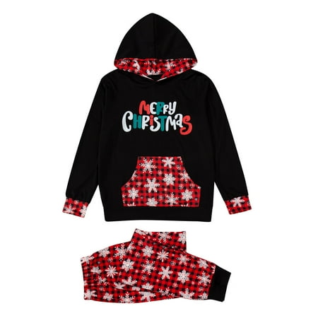 

Nomeni Parent Christmas Deer Print Parent Plaid Trousers Pajamas Homewear Three Piece Suit Set (MAM)