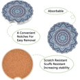 thumbnail image 2 of GZHJMY 2 Pack Car Coasters for Drinks Absorbent, Indian Mandala Car Cup Holder Coaster for Your Car with Fingertip Grip, 2.5 inch, 2 of 6