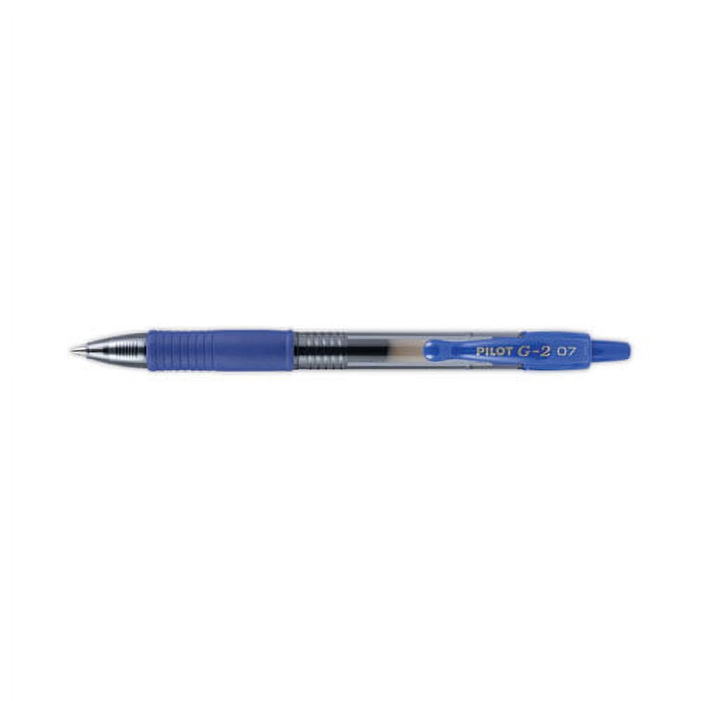Pilot® G-2 Retractable Gel Pens, Fine Point, 0.7 mm, Clear Barrels, Blue  Ink, Pack Of 12 Pens - Zerbee