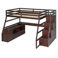 thumbnail image 4 of Harper & Bright Designs Full Size Loft Bed with Desk and Storage Stairs, Wood Loft Bed Full with 7 Drawers & Shelve, High Loft Bed with Desk for Boys Girls, Espresso, 4 of 16