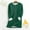Green, variant on Hrsba Womens Winter Loose Sweatshirt Pocket Tops Long Sleeved Round Neck Full Zip Fleece Lined Warm Outerwear