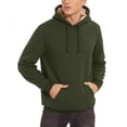 thumbnail image 2 of Sudadera con capucha TACVASEN para hombre, gruesa, con forro sherpa, color verde militar, 2 of 7