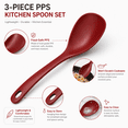 thumbnail image 3 of ABCISI Rice Paddle Spoon Set, Nonstick PPS Rice Scooper, Soup Ladle and Porridge Spoon for Rice, Soup, Potatoes and Everyday Cooking, Red 3 Pcs, 3 of 6