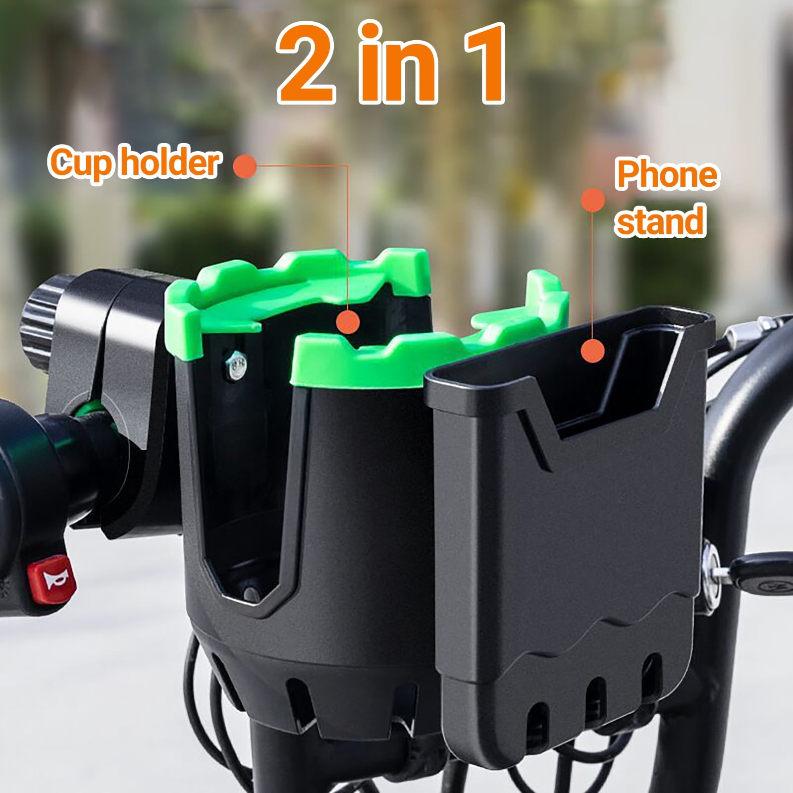 Neinkie Expanding Beverage Holder Bike Cup Holder Handlebar Cruiser for Water Bottles Coffee Cups and More Integrated Rubber Pads for Secure Grip Easy Installation Walmart