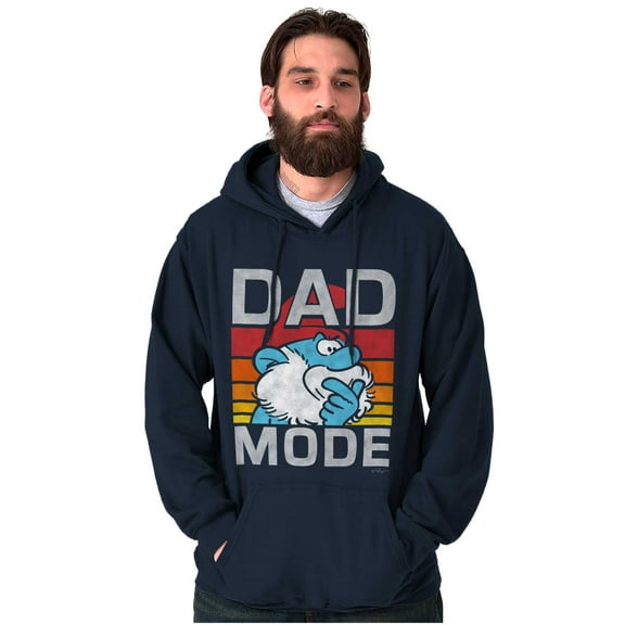 Funny Papa Smurf Cartoon Dad Mode Hoodie Hooded Sweatshirt Men Brisco Brands S
