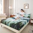 thumbnail image 4 of Homewish Wetsern Farmhouse Adult Full Size Sheets, Green Landsacpe Bed Sheets, Rustic Nature Scenery Sheet Sets, Lightweight Room Decor, 4-Piece, 4 of 7