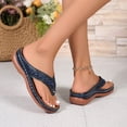 thumbnail image 4 of Pandaie Orthopedic Sandals for Women 2026 Dressy Arch Support Wedge Platform Sandal Wide Width Flip Flops Summer Boho Beach Shoes Blue 6.5, 4 of 9