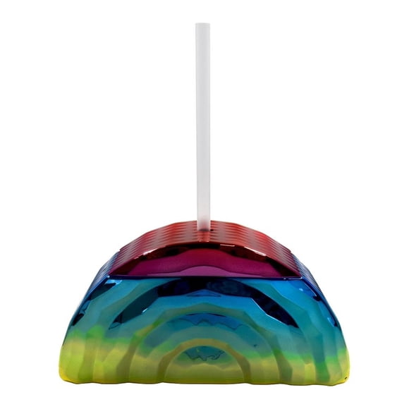 Vaso con Popote Mainstays 440ml Diseño Arcoiris