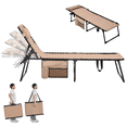 thumbnail image 6 of Renwick Folding Chaise Lounge Chair with Adjustable Backrest, Beige, 6 of 10