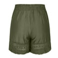 thumbnail image 5 of Gifts Usmixi Womens Summer Elastic Waist Shorts Beach Sexy Lace Hollowed Loose Short Pants Solid Wide Leg Shorts with Pocket Army Green s, 5 of 6