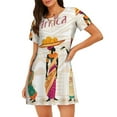 thumbnail image 1 of Easygdp Black African Woman Camisón de manga corta para mujer, informal, estampado, 1 of 6