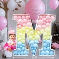 thumbnail image 5 of Mosaic Letters for Balloons, 3FT Marquee Letters Balloon Frame, Giant Marquee Light Up Letter Pre-Cut Foam Board for Birthday Wedding Party Decoration - Letter M, 5 of 5
