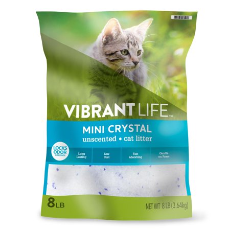 Vibrant Life Mini Crystal Unscented Cat Litter, 8 (Best Litter Box To Prevent Tracking)