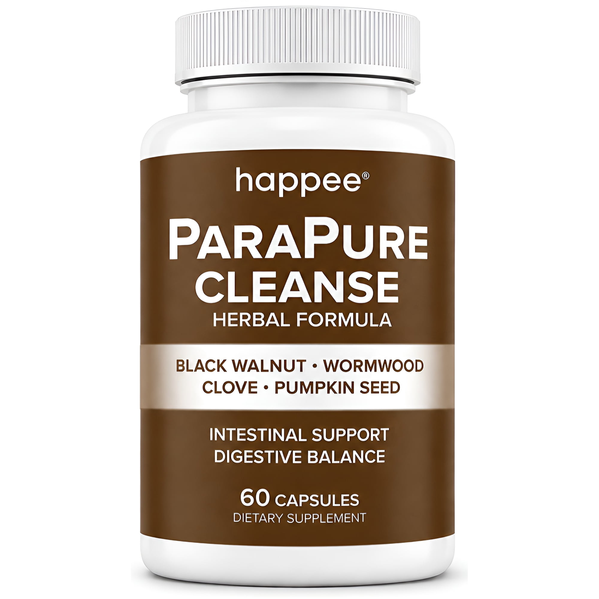 Happee Parasite Cleanse for Humans – Herbal Gut Detox with Wormwood & Black Walnut - 60 Capsules