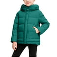 thumbnail image 3 of Xdegoge Quilted Jacket for Girls Boys Unisex Full Zip Stand Collar Hooded Jackets Casual Loose Puffer Coat Fall Winter Warm Padded Coats with Pockets Size 3-12, 3 of 10