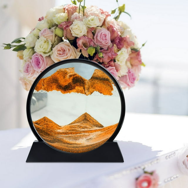 Xihbxyly Reloj de Arena Movediza, Impresionante Decoración de Vidrio, Terapia Antiestrés, Adornos Únicos para El Hogar y La Oficina, Centro de Mesa, Regalo Ideal para Cualquier Ocasión.