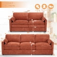 thumbnail image 2 of FamiTOP Chenille 69” Love Seat & 89” 3-Seat Sofa w/Thick Seat & Backrest Cushions, Modern Couch Set with Soft Pillows, Upholstered 3 Seat & 2 Seat Sofa w/Sturdy Frame for Office, Living Room, Orange, 2 of 7