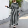 thumbnail image 3 of Toddler Baby Girls Long Sleeve Striped Printed Dress Kids Princess Dresses Clothes Soft Dress, 3 of 5