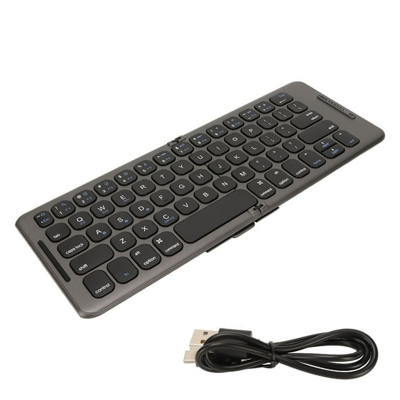 Foldable Wireless Keyboard 65 Keys Black Portable Mini Ultra Thin Folding Keyboard for Laptops Tablets Smartphones