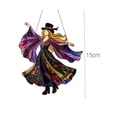 thumbnail image 3 of Dancing Lady Style Handmade Stained Glass Hanging Suncatcher, Kinetic Rotating Acrylic Window Spinner with Metal Frame, Boho Decor Hanging Ornament for Porch Patio Garden Home & Gift, 3 of 5