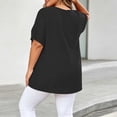 thumbnail image 5 of BSDJILFG 50% ,Plus Size Tops for Women Casual Short Sleeve Button V Neck Basic T Shirt Loose Sleep Pajama Lounge Tops S-5XL, 5 of 7
