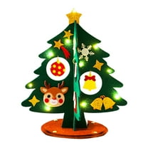 Leodye 1 piece DIY Felts Toddler Christmas Tree Kids' Interactive Christmas Tree with Removable Tree Ornaments-9.5 x 7.9 in