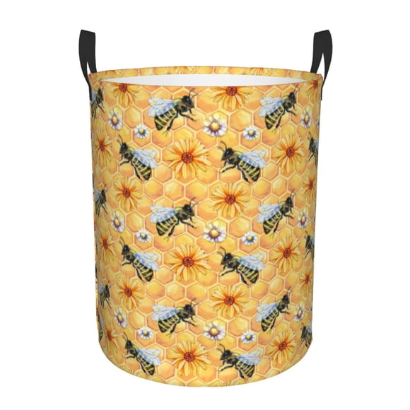 Fotbe Bee Wasp Cesto de Ropa con Asas, Cesto Impermeable de Gran Capacidad, Bolsa de Lavado para Dormitorio, Cesto de Ropa con Ruedas y Asas-Small