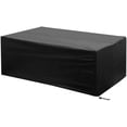thumbnail image 1 of Funda para mesa de patio para uso en interiores y exteriores, tela Oxford impermeable con cuerda ajustable para dobladillo, protección para muebles de jardín, terraza, áreas de cubierta (negro, 242 x, 1 of 5