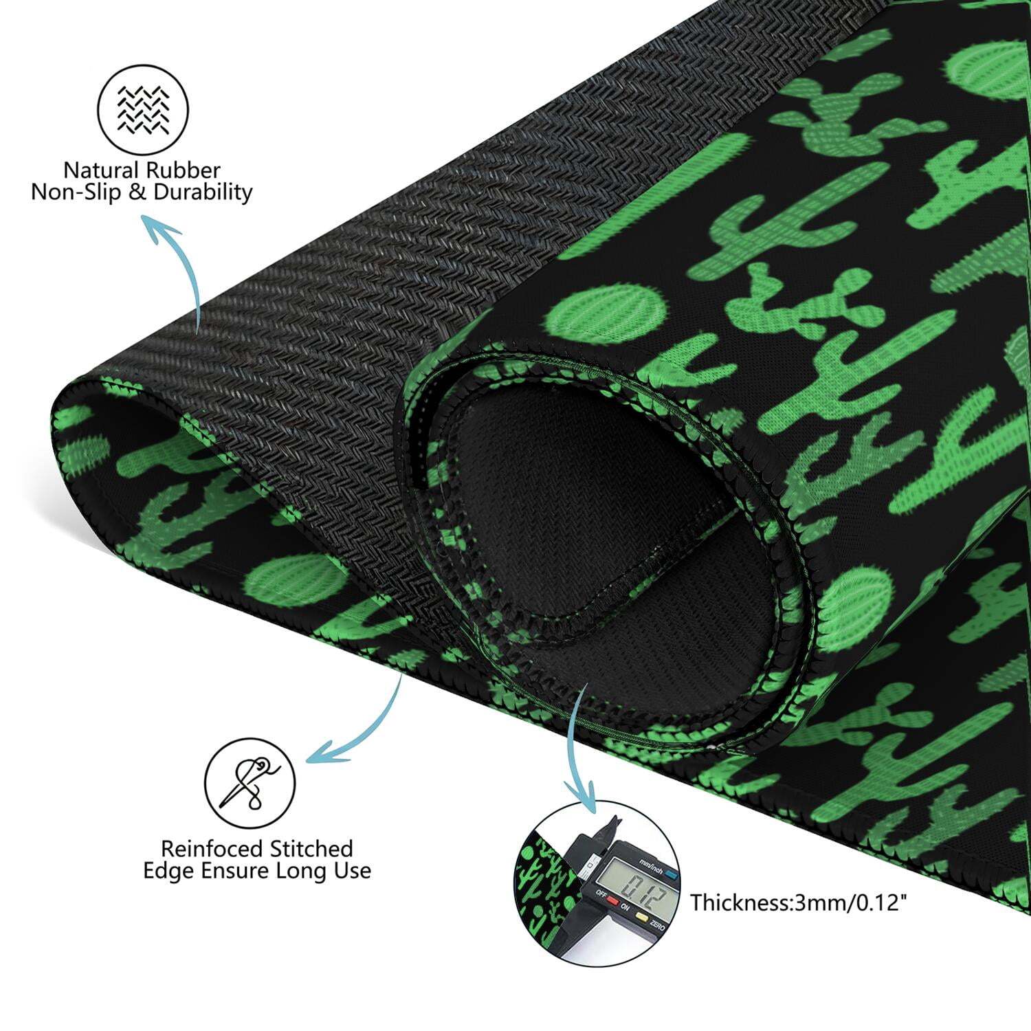 Large Plants Style Mahjong Mat 31.5x31.5 Inches Crafted from Durable Rubber with Anti-Slip Surface and Noise Dampening Technology for Multi-Purpose Game Table Use