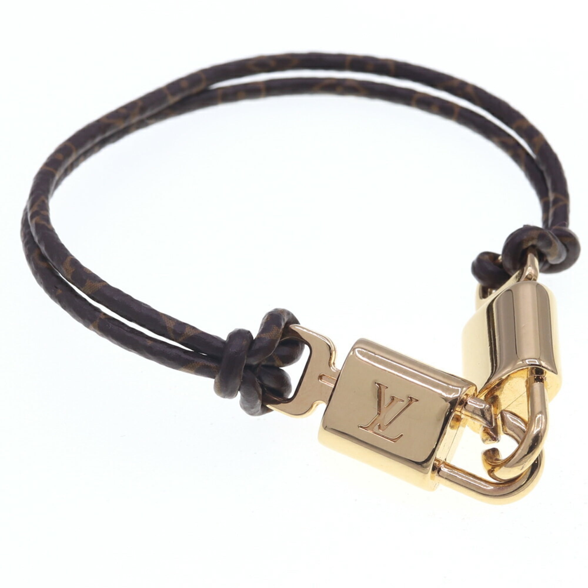 Pre-Owned Louis Vuitton Bracelet Monogram Twin Lock M8058F Padlock Women's Men's... (Good)
