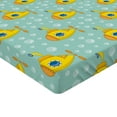 thumbnail image 2 of Ambesonne Yellow Submarine Fitted Sheet, Nautical Style, Twin Size, Seafoam and Earth Yellow, 2 of 3