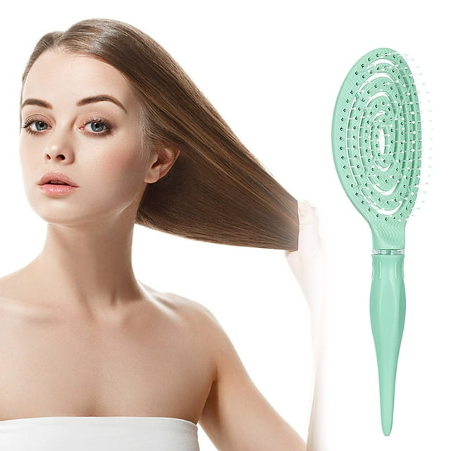 Peine ovalado hueco con forma de masaje, peine de punta afilada, resistente a altas temperaturas, transpirable con secador de pelo, peine para rizado, peine con ranuras