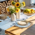 thumbnail image 4 of Blue Flower Round 13 Inch Placemats Set of 6, Retro Gradient Texture Painting Plant Leaf HeatResistant Non Slip Place Mats for Dining Table, Wipeable Braided Kitchen Table Mats for Housewarming, 4 of 9