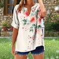 thumbnail image 4 of Xixinqiwan Women Tops,Graphic Tees for Women Floral Printed Shirts Women V Neck T Shirt Inspirational Short Sleeve Casual Tops, 4 of 5