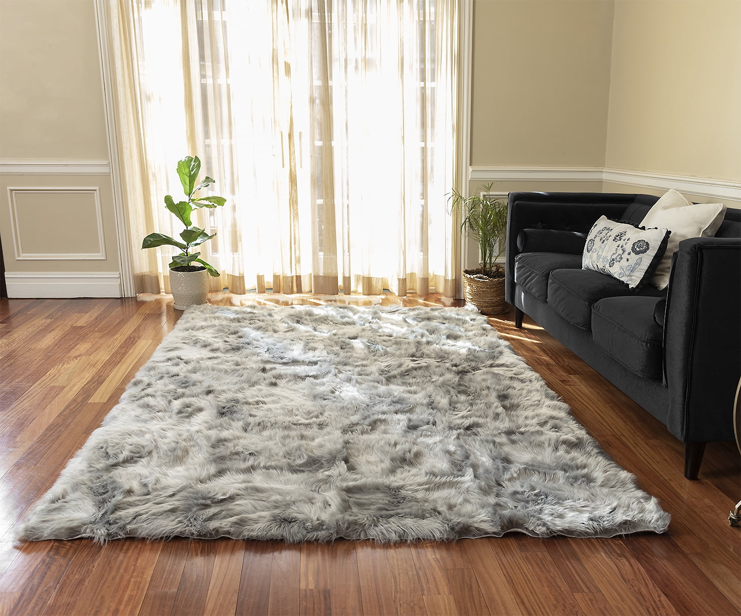 Faux Fur Rug Luxuriously Soft and Eco Friendly - Walmart ...