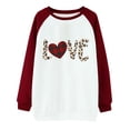 thumbnail image 4 of Amzcrzy Chandails en Molleton à Manches Longues pour Femmes, Chandails de la Saint-Valentin pour Femmes, Imprimé Lettre, Col Rond, Raglan, Décontracté, Chandail à Capuche Imprimé, Chandails en Molleton de la Saint-Valentin pour Femmes 2TG, 4 of 4