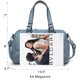 thumbnail image 3 of Bolso Dasein de piel vegana suave para mujer, color azul claro, 3 of 6