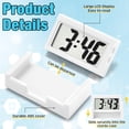 thumbnail image 3 of 3 Pcs Mini Digital Clock Small Digital Clock Stick on Battery Operated Self Adhesive Bracket for Car Dashboard Fridge (White), 3 of 6